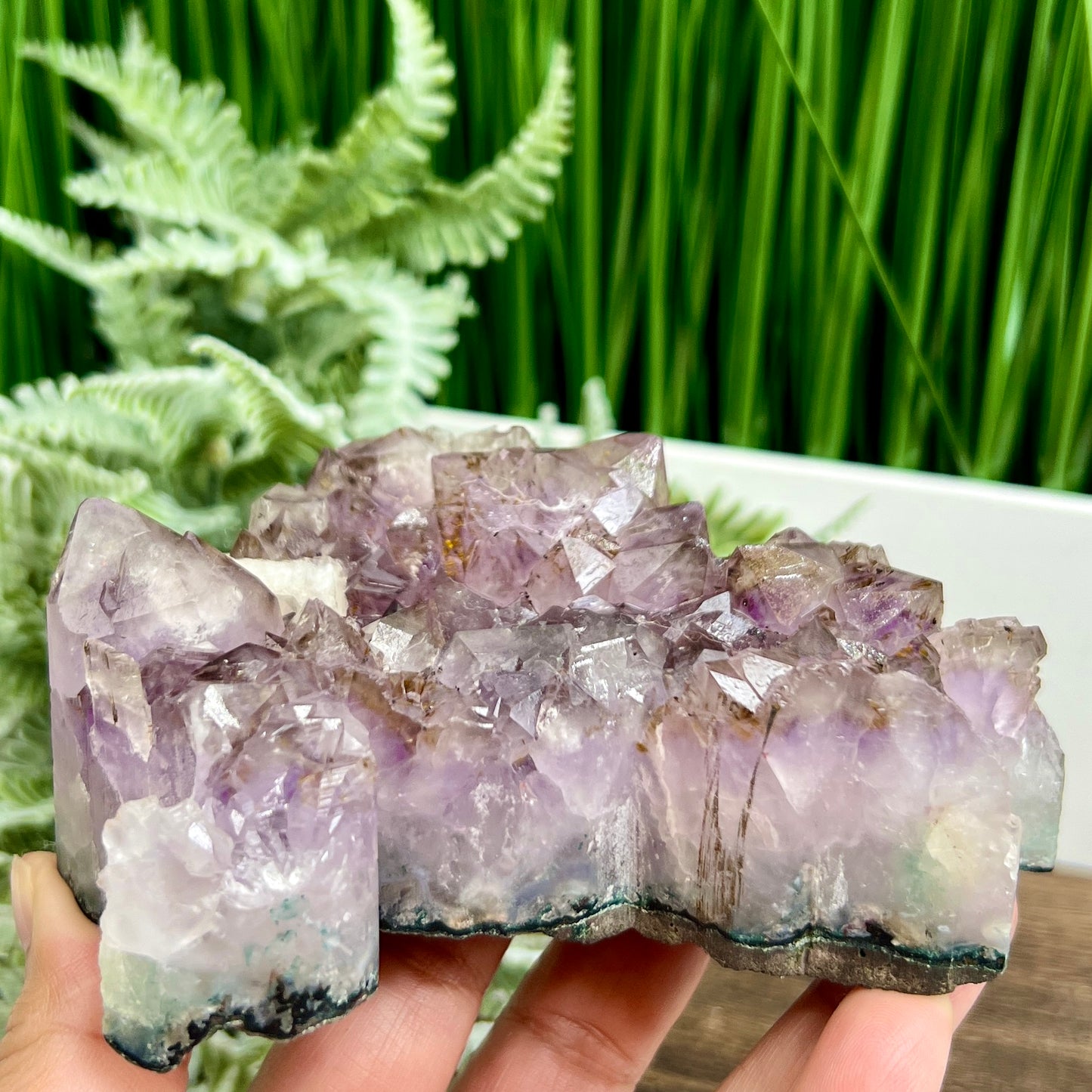 Amethyst with Cacoxenite Kitty Kitty Cat Cluster Animal Crystal Carving 522g