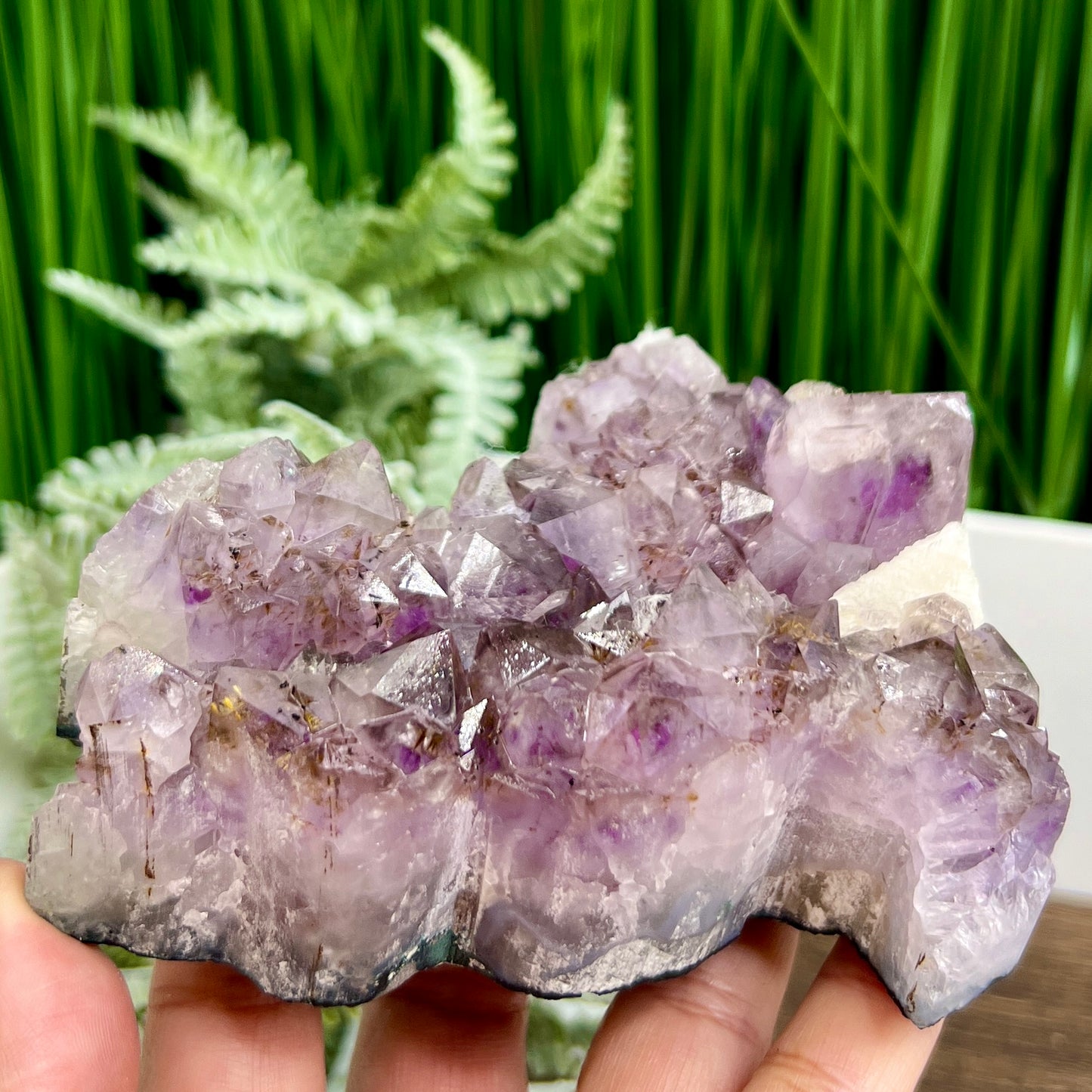 Amethyst with Cacoxenite Kitty Kitty Cat Cluster Animal Crystal Carving 522g
