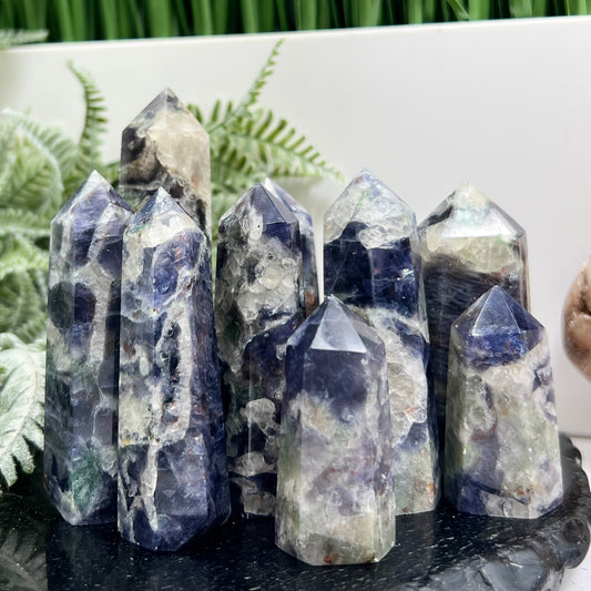 Purple Green Lepidolite Smoky Quartz Points Towers YOU CHOOSE