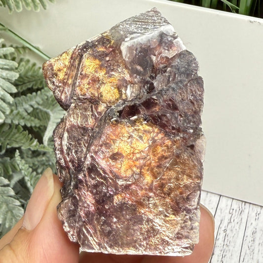 Gem Lepidolite Purple Mica Point Tower Half Polished Half Raw Crystal 92g