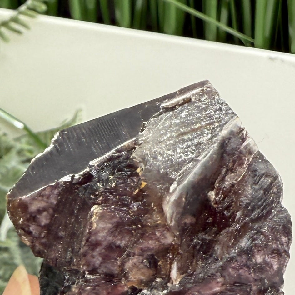 Gem Lepidolite Purple Mica Point Tower Half Polished Half Raw Crystal 92g