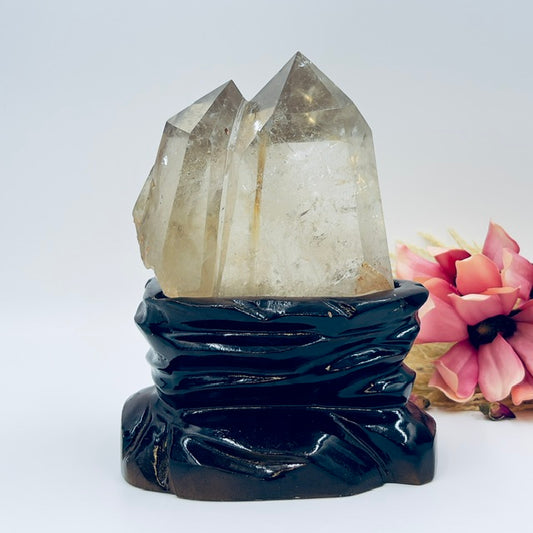 Golden Rutilated Quartz Double Tower Crystal Generator 1176g 183mm