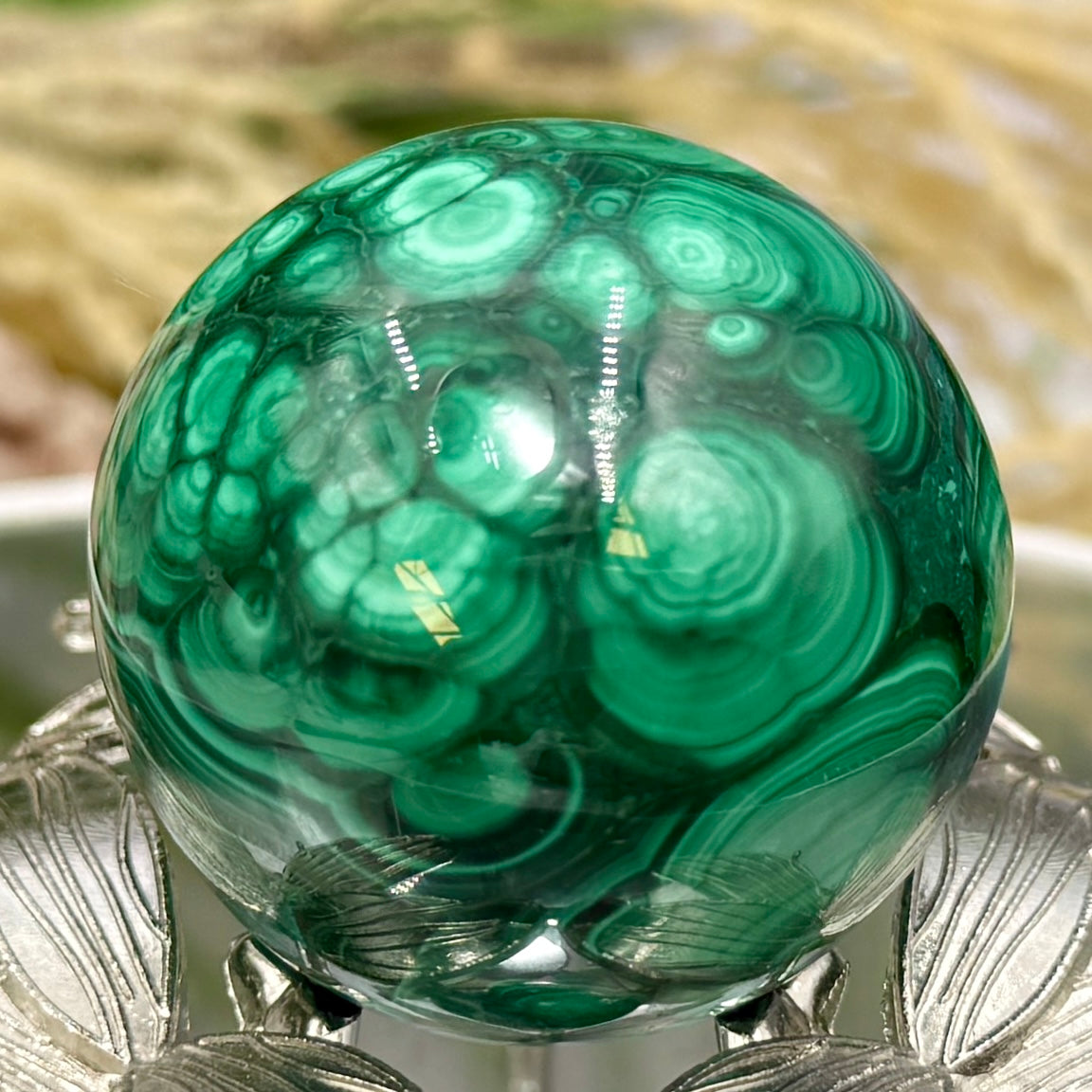 Malachite Sphere High Quality Crystal Ball 135g 41mm Diameter