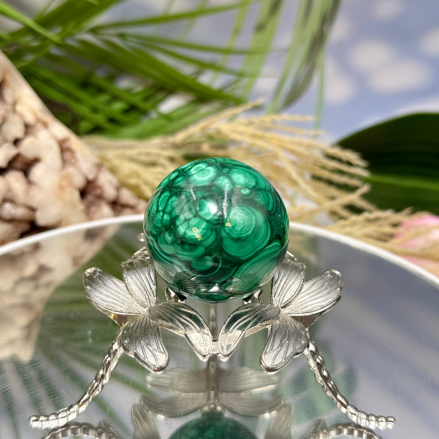 Malachite Sphere High Quality Crystal Ball 135g 41mm Diameter