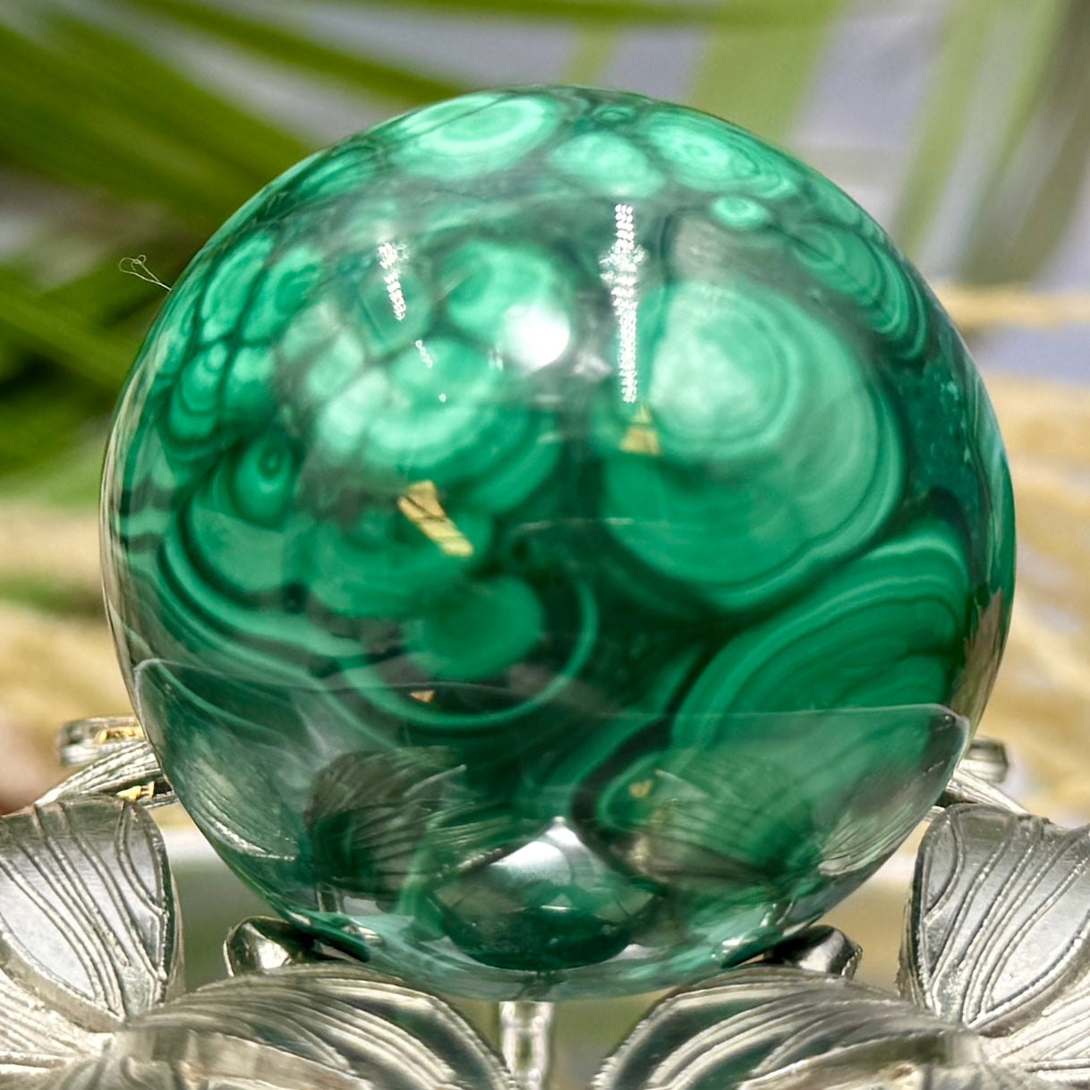 Malachite Sphere High Quality Crystal Ball 135g 41mm Diameter