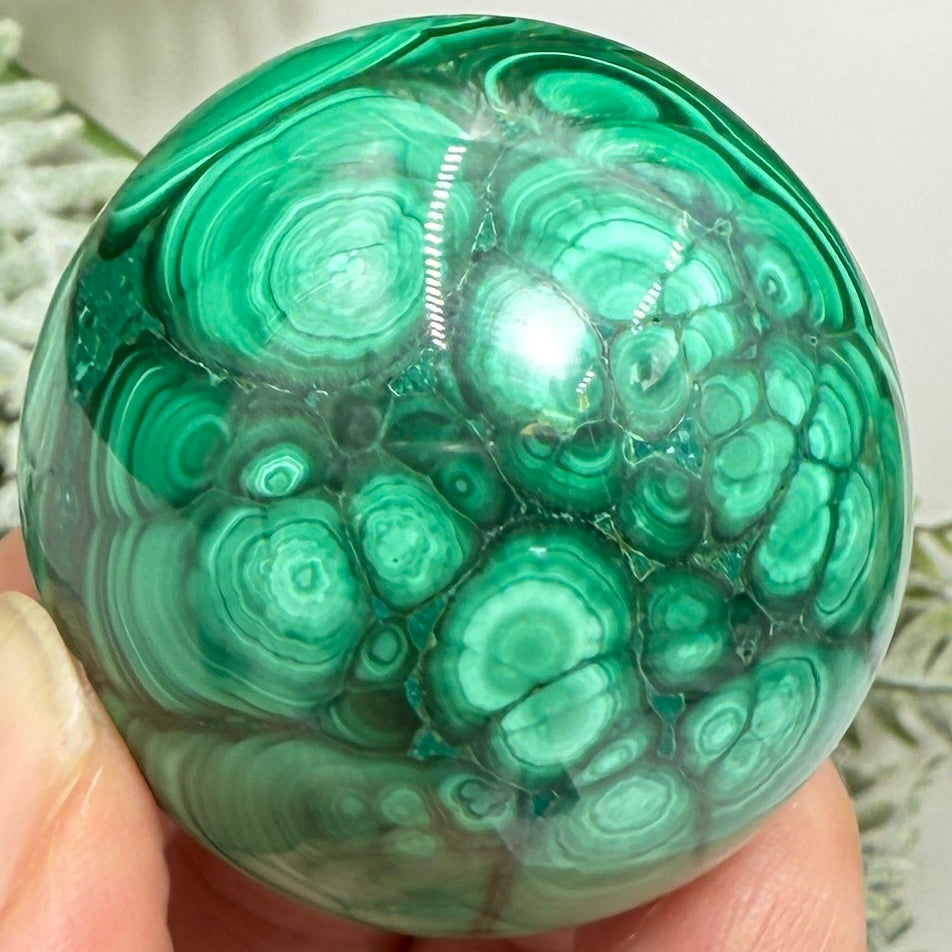 Malachite Sphere High Quality Crystal Ball 135g 41mm Diameter