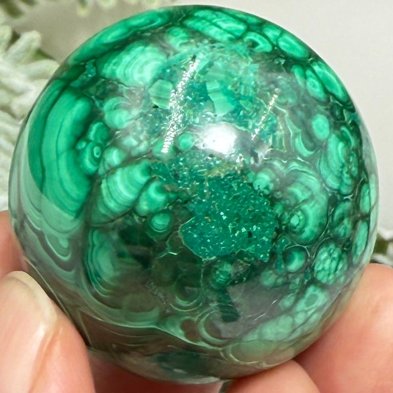 Malachite Sphere High Quality Crystal Ball 135g 41mm Diameter