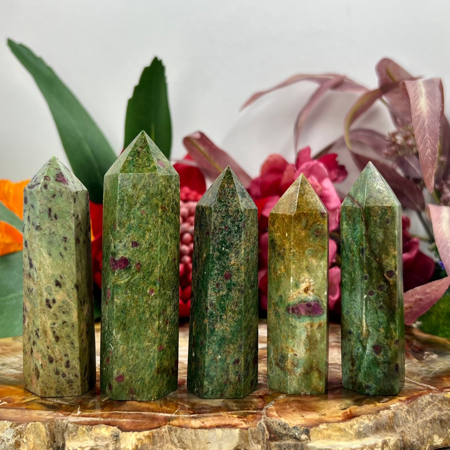 Ruby in Fuchsite Points Towers Crystal Generators YOU CHOOSE