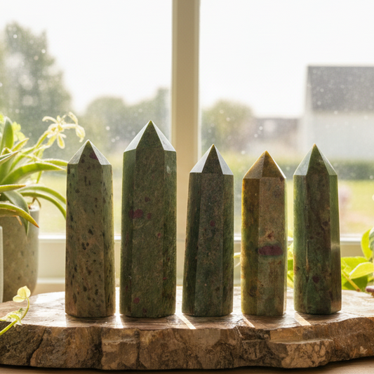 Ruby in Fuchsite Points Towers Crystal Generators YOU CHOOSE