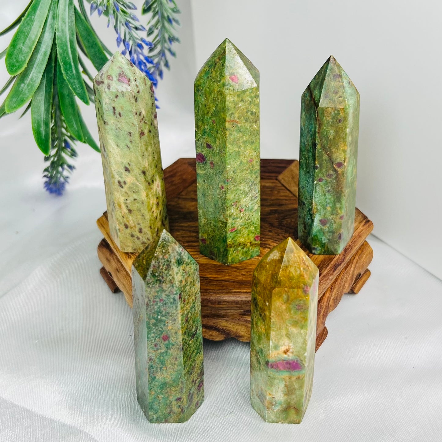 Ruby in Fuchsite Points Towers Crystal Generators YOU CHOOSE