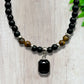 Tigers Eye Black Obsidian Necklace Grounding Wearable Crystal