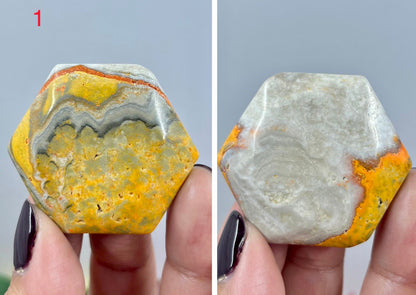 Bumblebee Jasper Star of David Cabochons Crystal Carving YOU CHOOSE