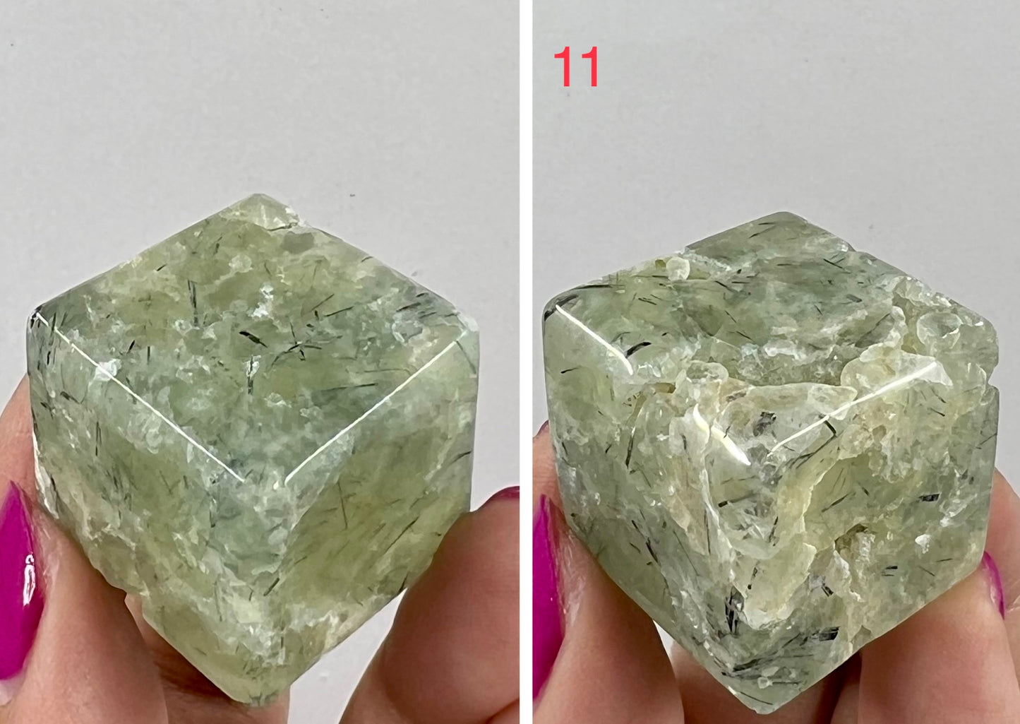 Prehnite with Epidote Cubes Crystal Carving YOU CHOOSE