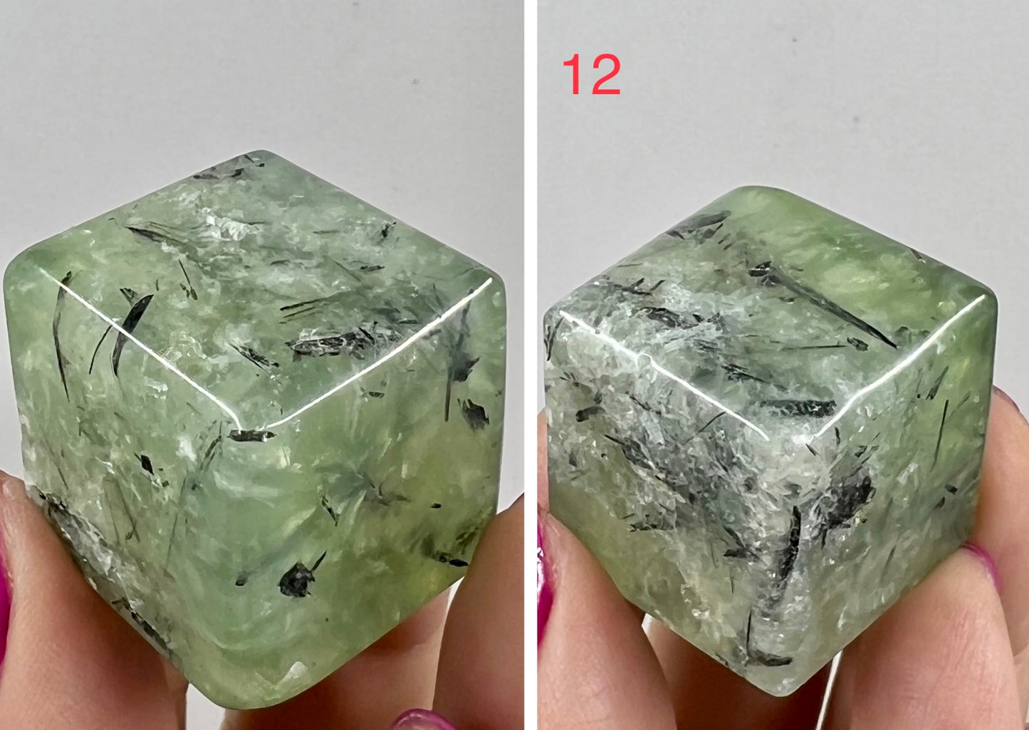 Prehnite with Epidote Cubes Crystal Carving YOU CHOOSE