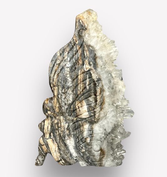 Clear Quartz Angel Fairy Healing Crystal Carving 346g 152mm