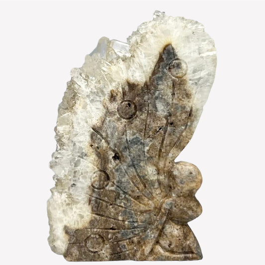 Clear Quartz Angel Fairy Healing Crystal Carving 264g 135mm