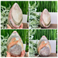 Ocean Sea Jasper with Quartz Free Form Flame Crystal Carving 826g
