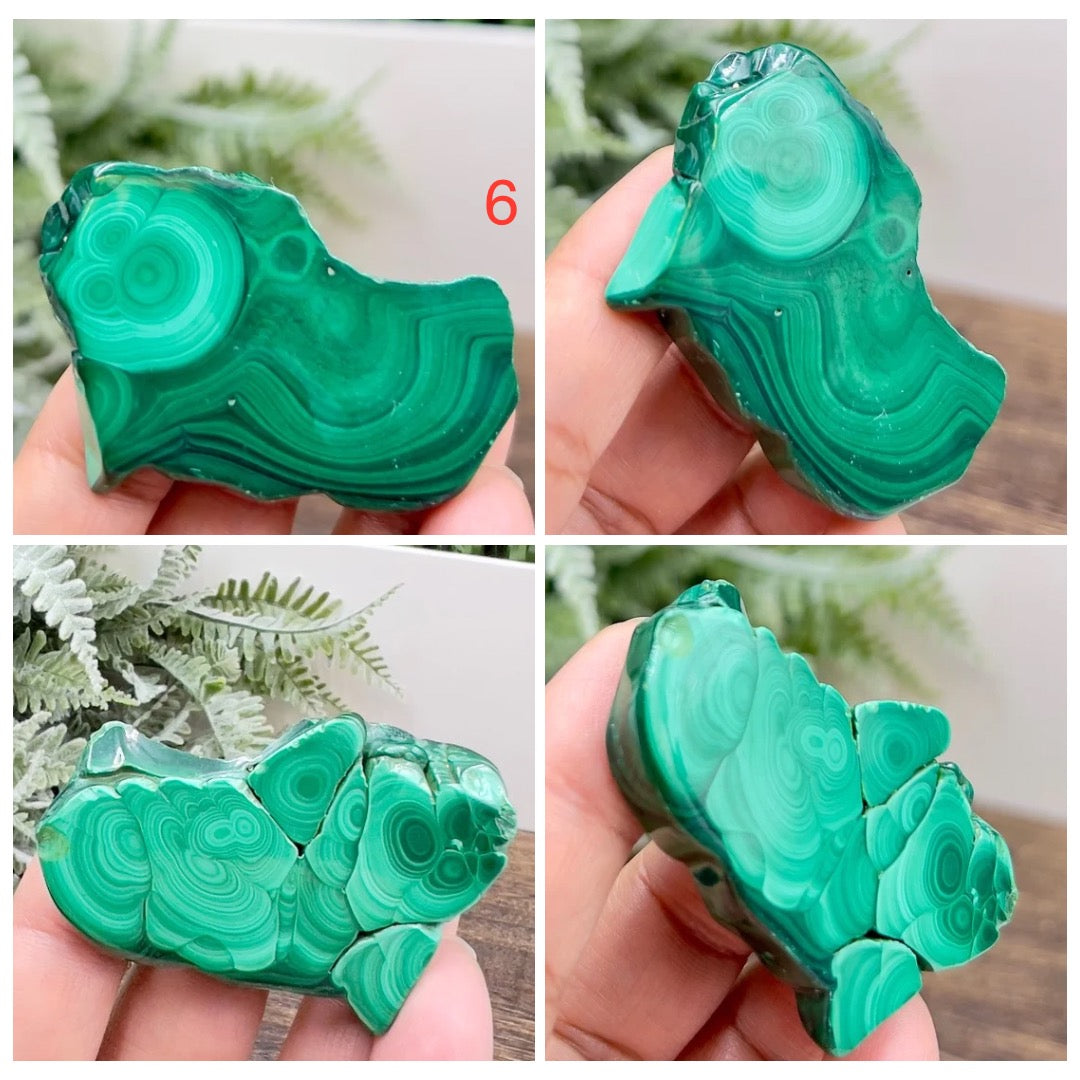 Malachite Slices Natural Specimens Healing Crystal Slabs