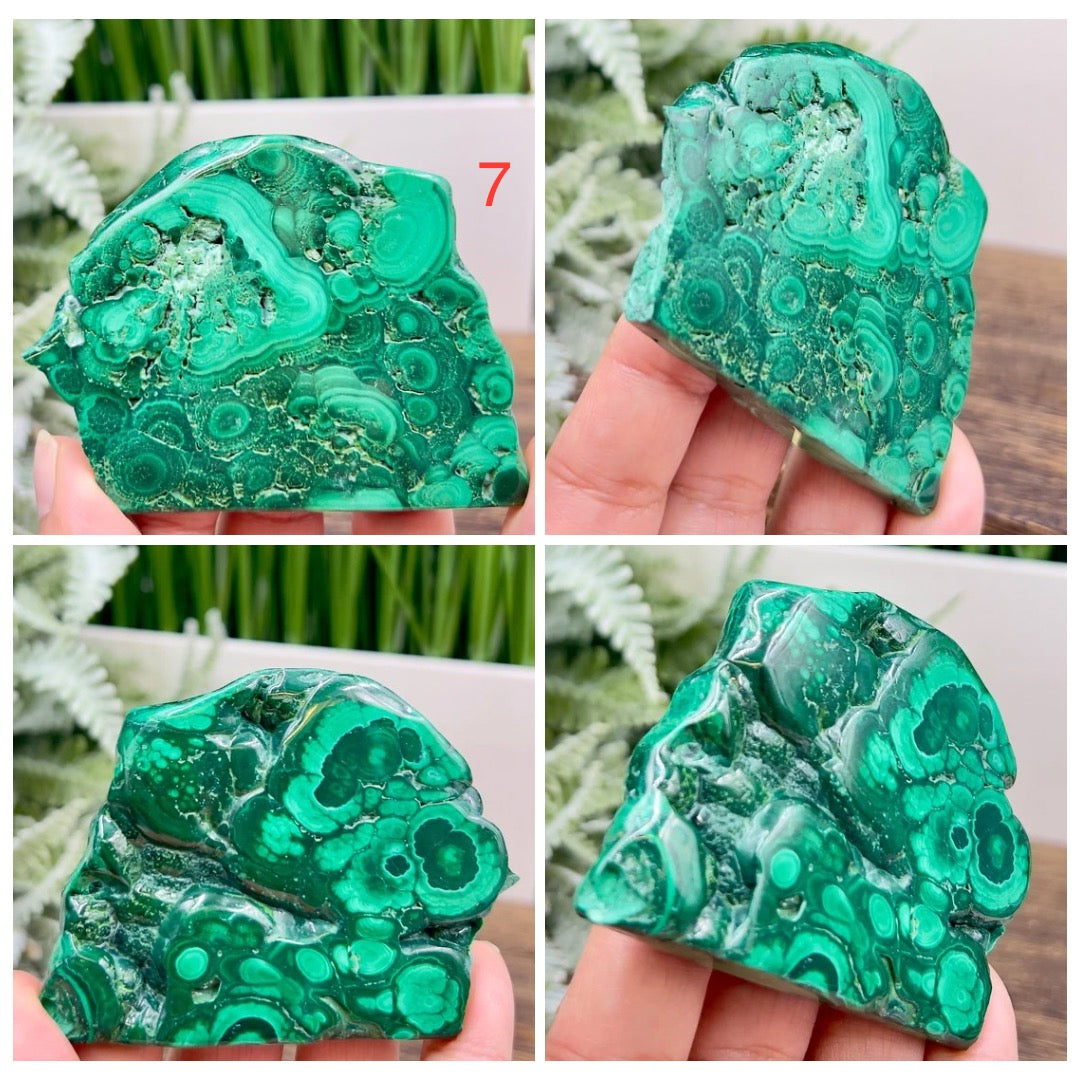 Malachite Slices Natural Specimens Healing Crystal Slabs