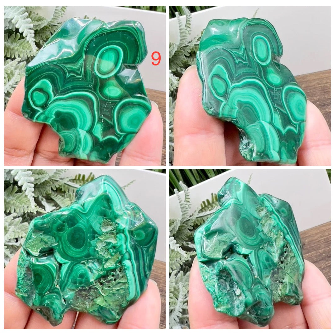 Malachite Slices Natural Specimens Healing Crystal Slabs