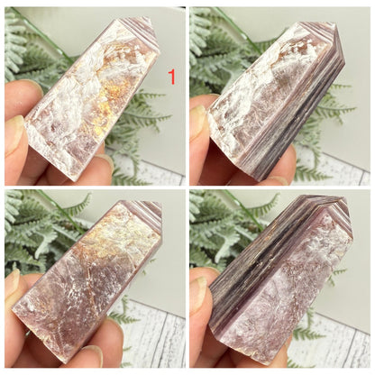 Gem Lepidolite Purple Mica Points Towers Flashy Crystal Generators YOU CHOOSE