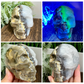 Volcanic Agate Quartz Skull UV Reactive Healing Crystal Carving 582g