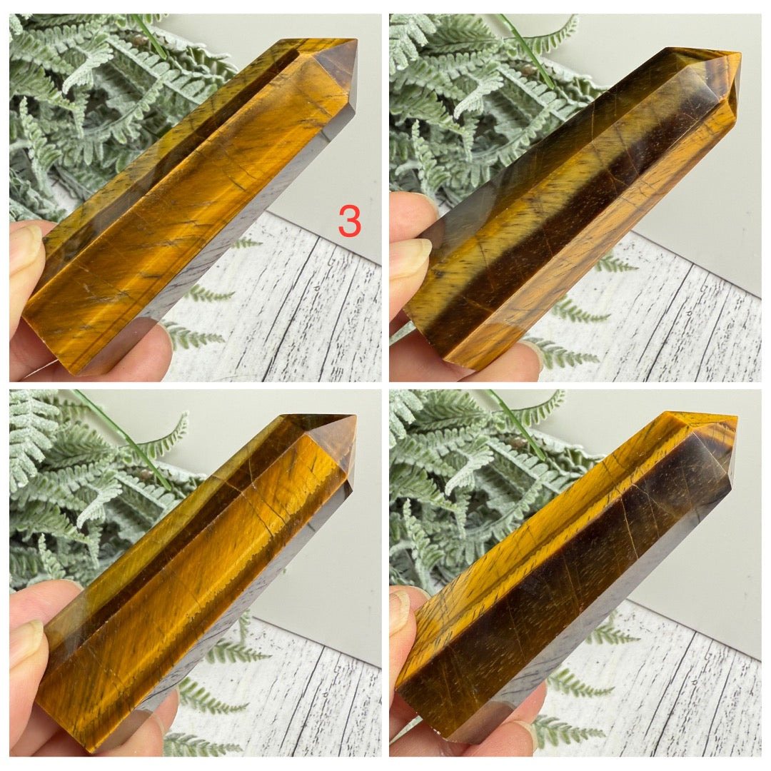 Tigers Eye Points Towers Gemstone Crystal Generators YOU CHOOSE