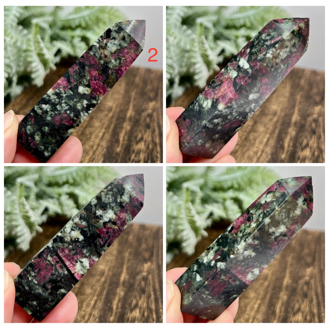 Eudialyte Garnet Feldspar Niter Rare Points Towers Crystal YOU CHOOSE