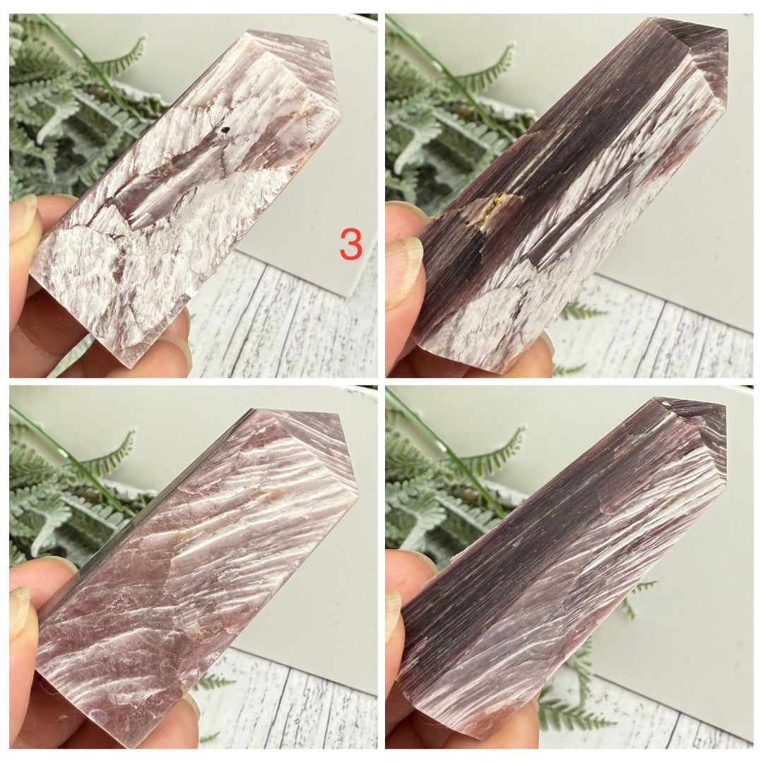 Gem Lepidolite Purple Mica Points Towers Flashy Crystal Generators YOU CHOOSE