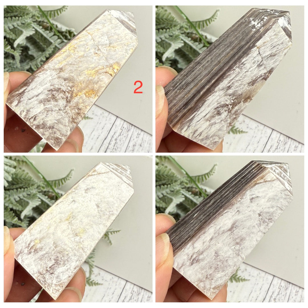 Gem Lepidolite Purple Mica Points Towers Flashy Crystal Generators YOU CHOOSE