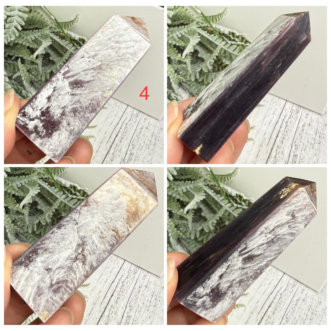 Gem Lepidolite Purple Mica Points Towers Flashy Crystal Generators YOU CHOOSE