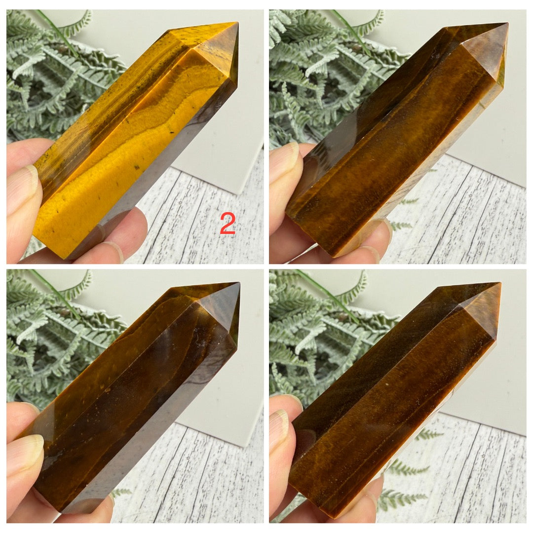 Tigers Eye Points Towers Gemstone Crystal Generators YOU CHOOSE