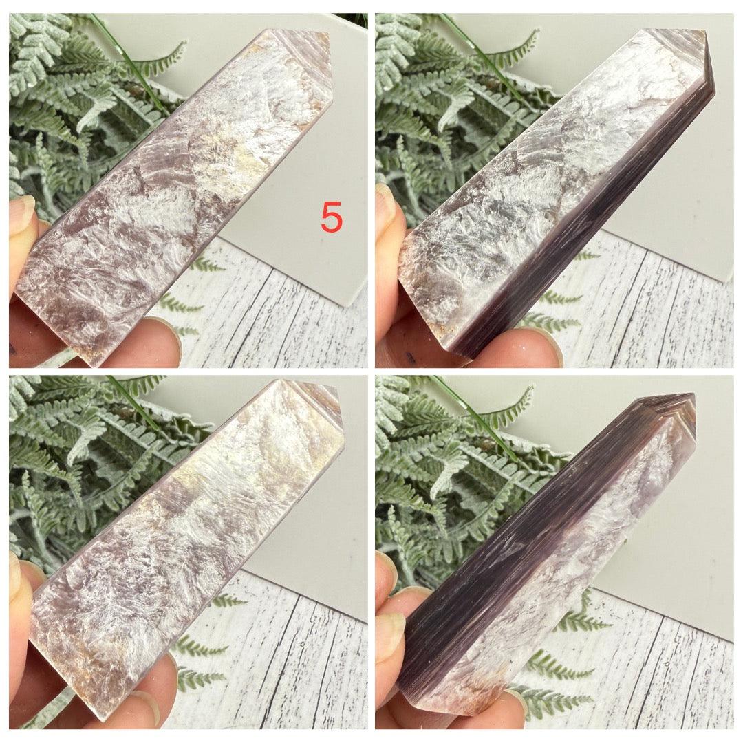 Gem Lepidolite Purple Mica Points Towers Flashy Crystal Generators YOU CHOOSE