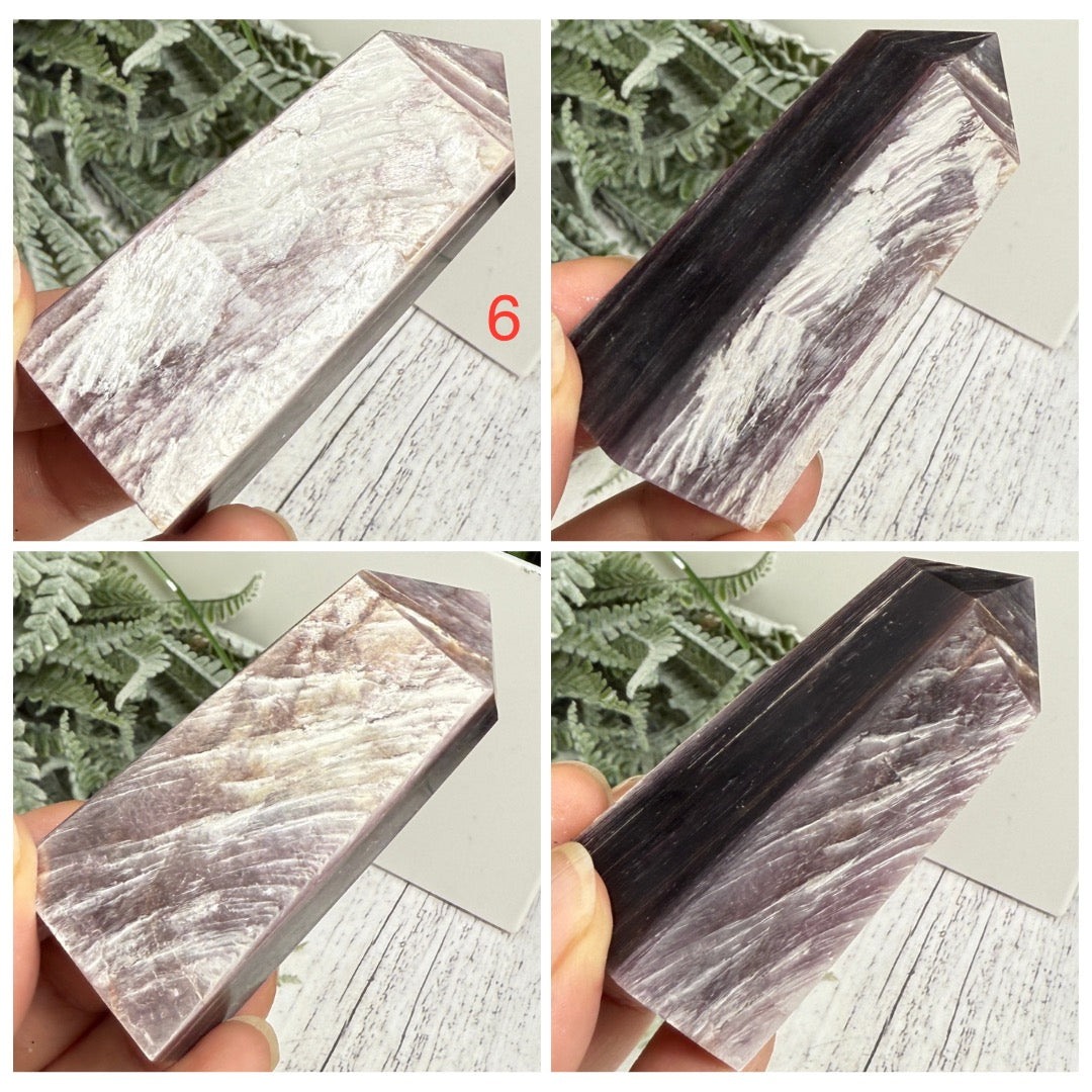 Gem Lepidolite Purple Mica Points Towers Flashy Crystal Generators YOU CHOOSE