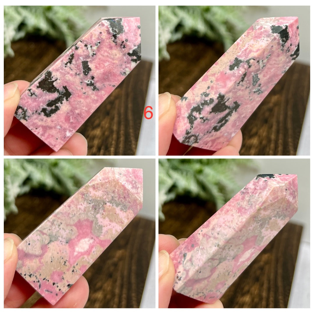 Peruvian Rhodonite Points Towers Crystal Generators YOU CHOOSE