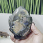 Fire Labradorite Leaf Flashy Crystal Carving 575g