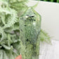 Prehnite with Epidote Wand with Stand Stone of Prophecy Crystal Carving 180g 166mm
