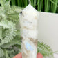 Rainbow Moonstone Black Tourmaline Wand with Stand Crystal Carving 101g 141mm