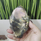 Fire Labradorite Leaf Flashy Crystal Carving 324g