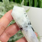 Rainbow Moonstone Black Tourmaline Wand with Stand Crystal Carving 58g 75mm