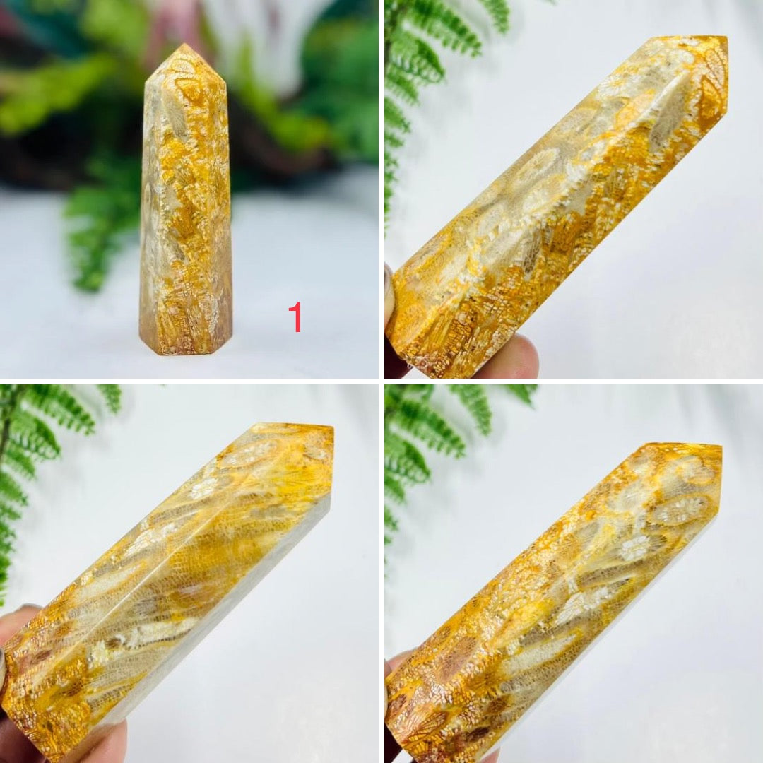 Fossil Coral Jasper Points Towers Crystal Generators YOU CHOOSE