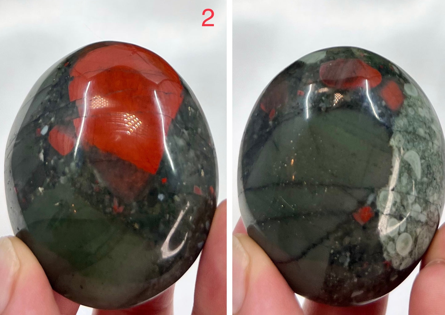 Setonite African Jasper Bloodstone Palm Stone Crystal YOU CHOOSE