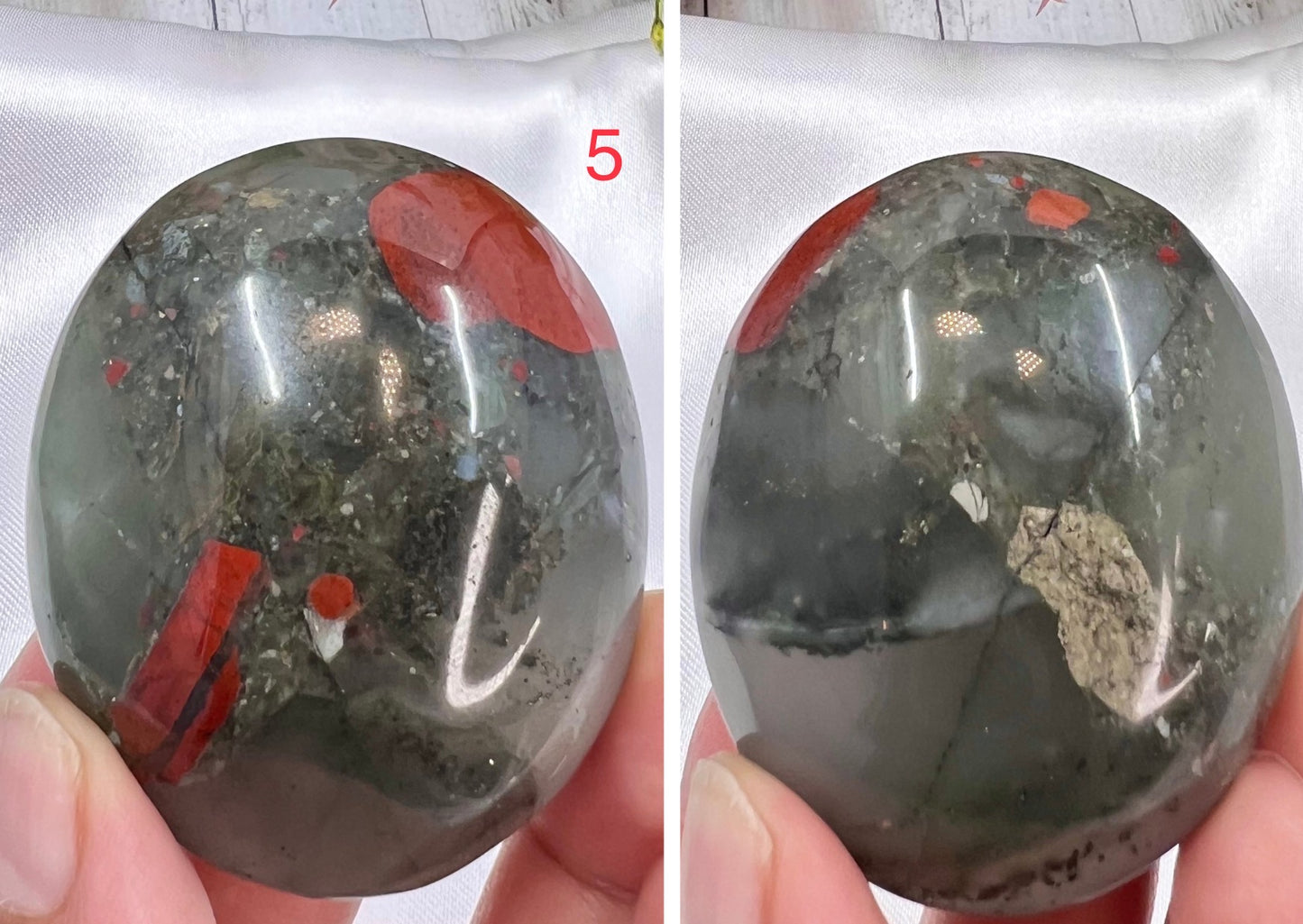 Setonite African Jasper Bloodstone Palm Stone Crystal YOU CHOOSE