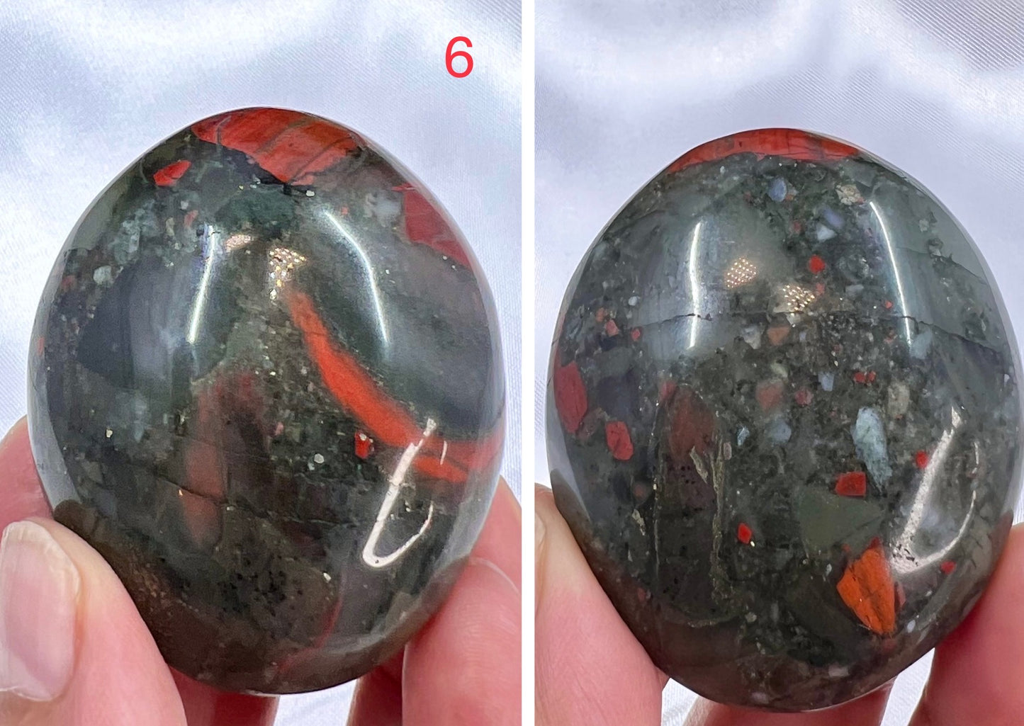 Setonite African Jasper Bloodstone Palm Stone Crystal YOU CHOOSE