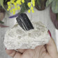 Black Tourmaline in Quartz Specimen Raw Crystal 492g