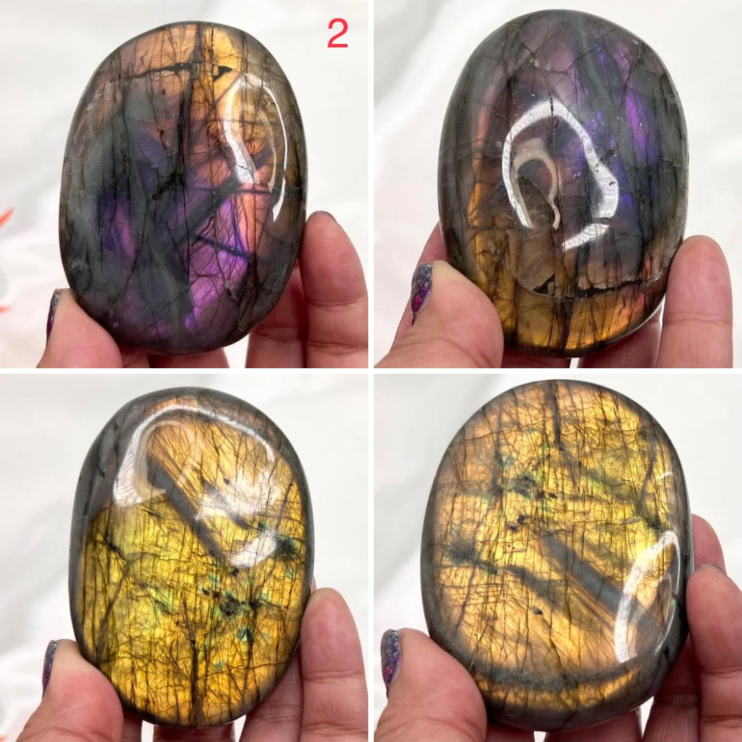 Labradorite Palm Stones Crystal Meditation Worry YOU CHOOSE