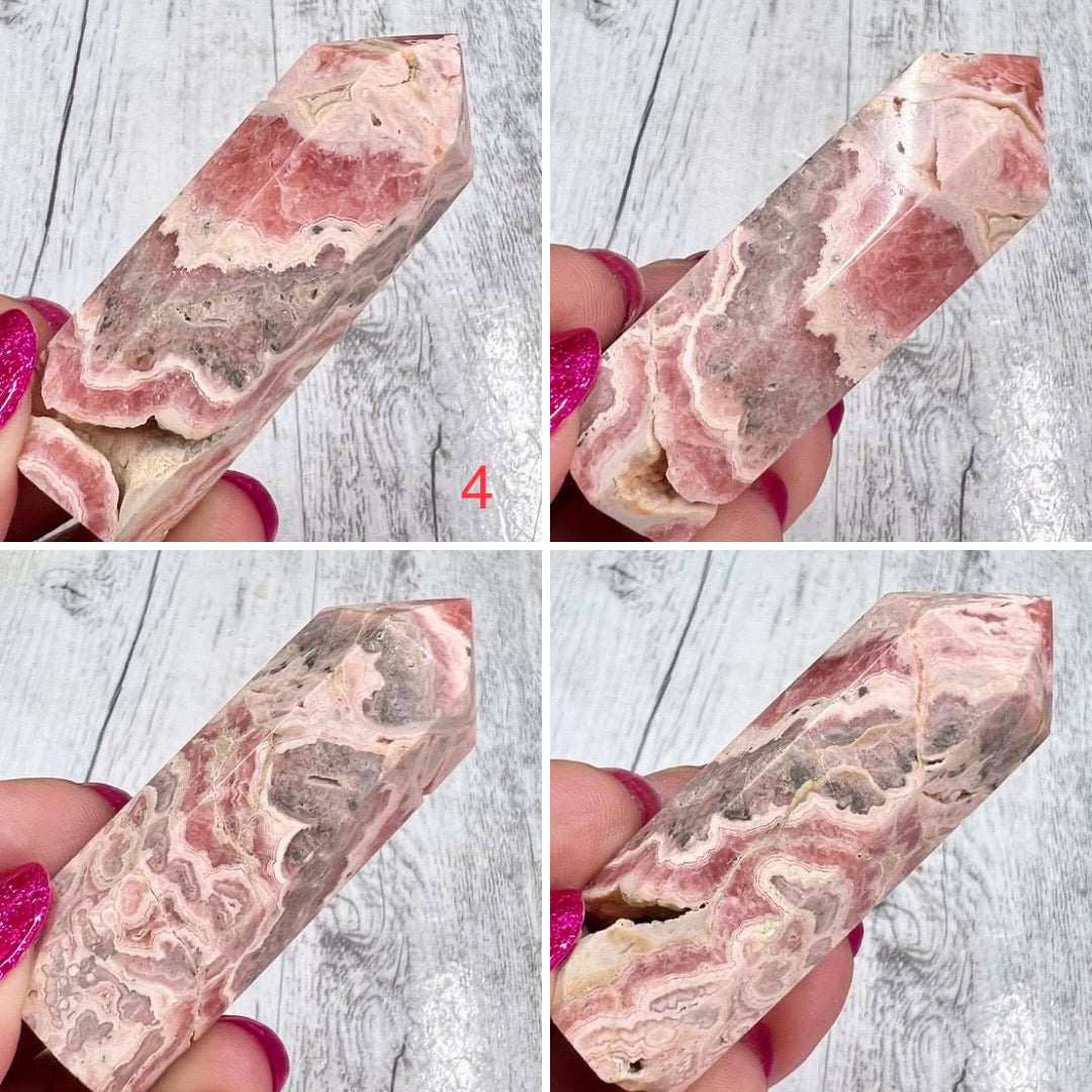 Rhodochrosite Points Towers Crystal Generator YOU CHOOSE