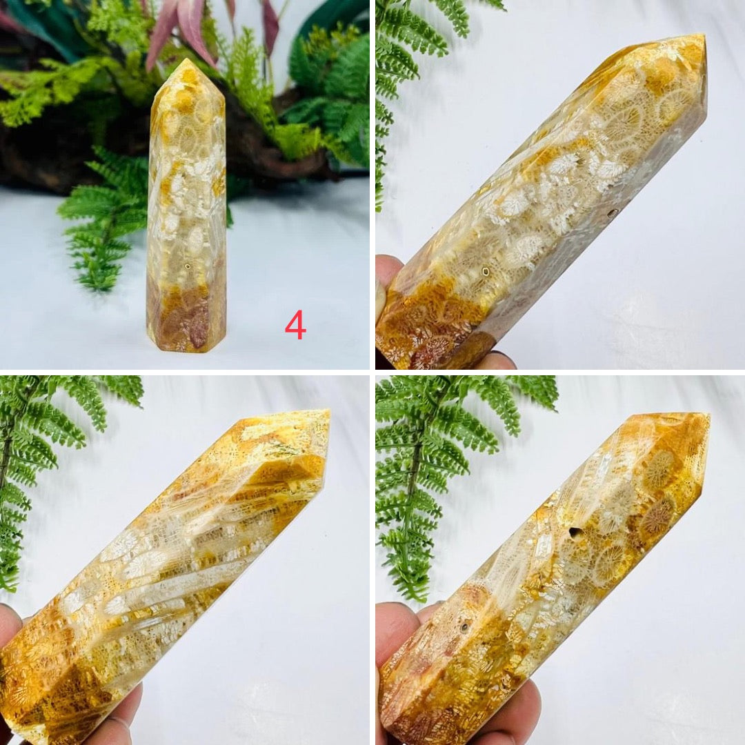 Fossil Coral Jasper Points Towers Crystal Generators YOU CHOOSE