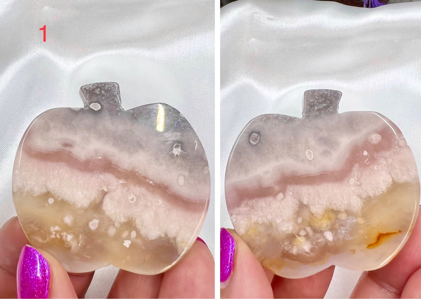Flower Agate Apples Crystal Carving YOU CHOOSE
