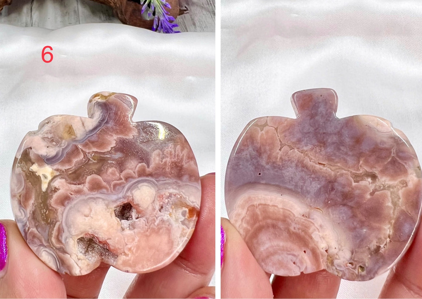 Flower Agate Apples Crystal Carving YOU CHOOSE